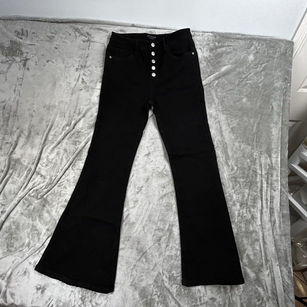 Risen Jeans Teens/Women's Size 11/30 Bllack Flare Leg High Rise stretch